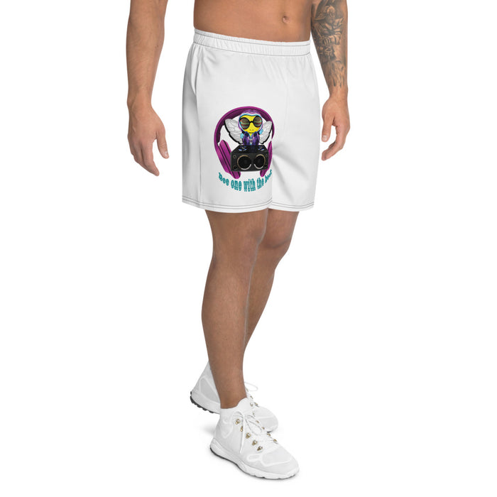 Cool & Cute PINK BEE 1 WITH THE BEAT Men's Athletic Long Shorts