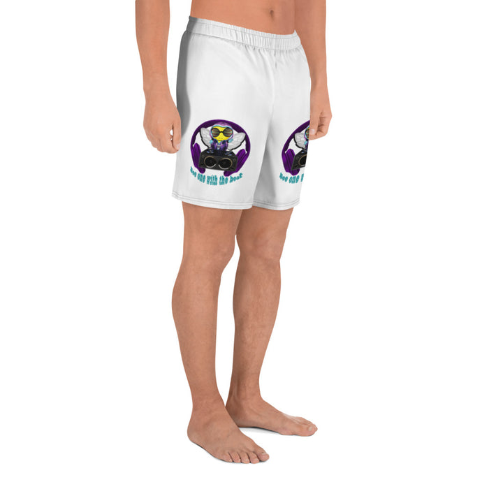 Cool & Cute BEE 1 WITH THE BEAT PURPLE Men's Athletic Long Shorts