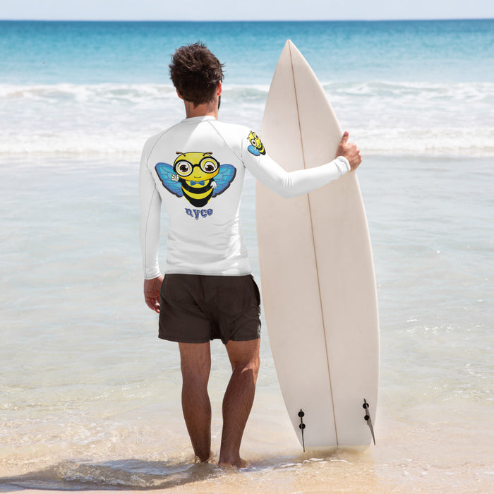 Cute blue BEE NYCE Men's Rash Guard