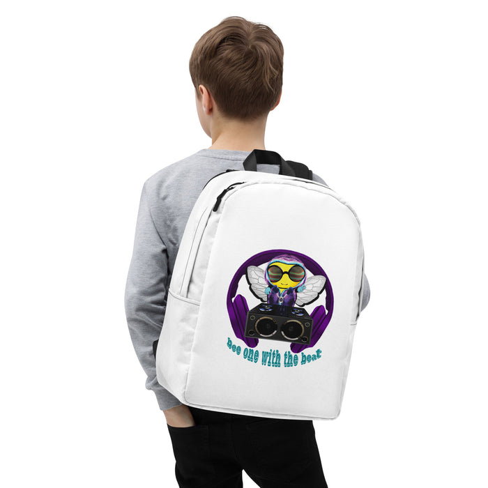 Cool & Cute PURPLE BEE 1 WITH THE BEAT Minimalist Backpack / Bag