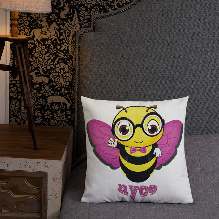 Cute pink BEE NYCE Premium Pillow