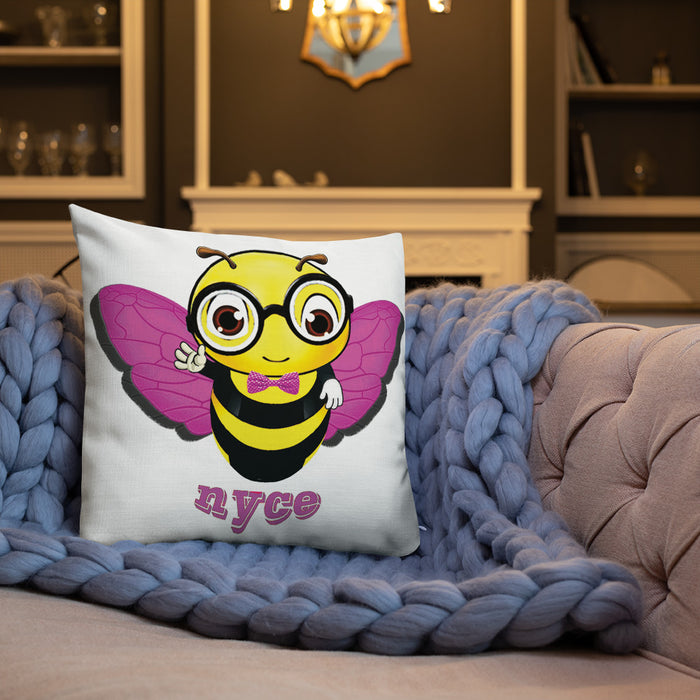 Cute pink BEE NYCE Premium Pillow