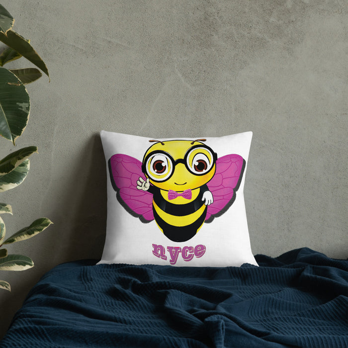 Cute pink BEE NYCE Premium Pillow