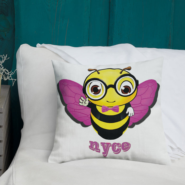 Cute pink BEE NYCE Premium Pillow