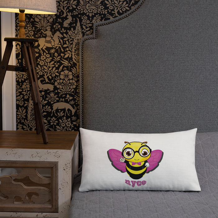 Cute pink BEE NYCE Premium Pillow