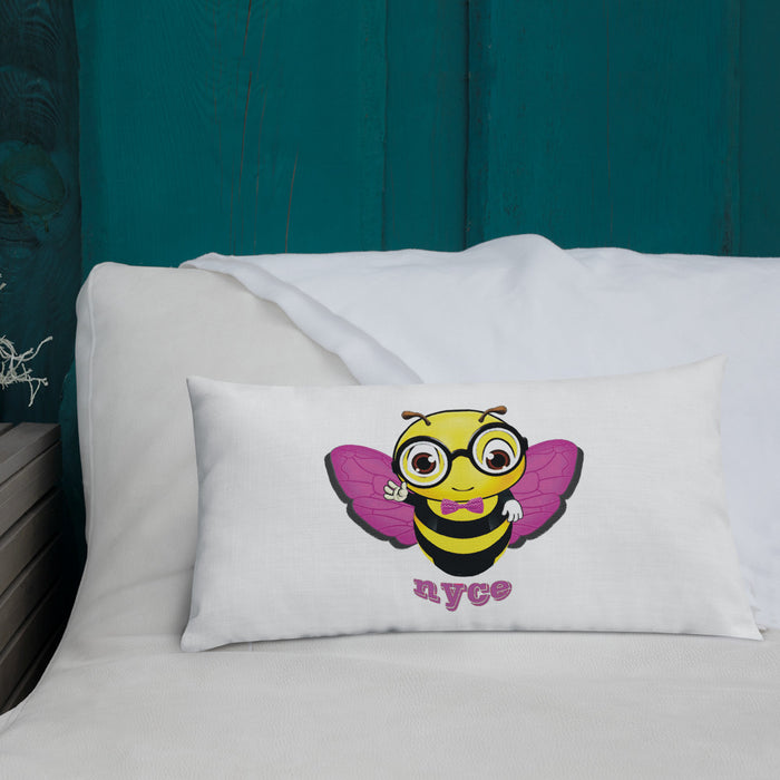 Cute pink BEE NYCE Premium Pillow