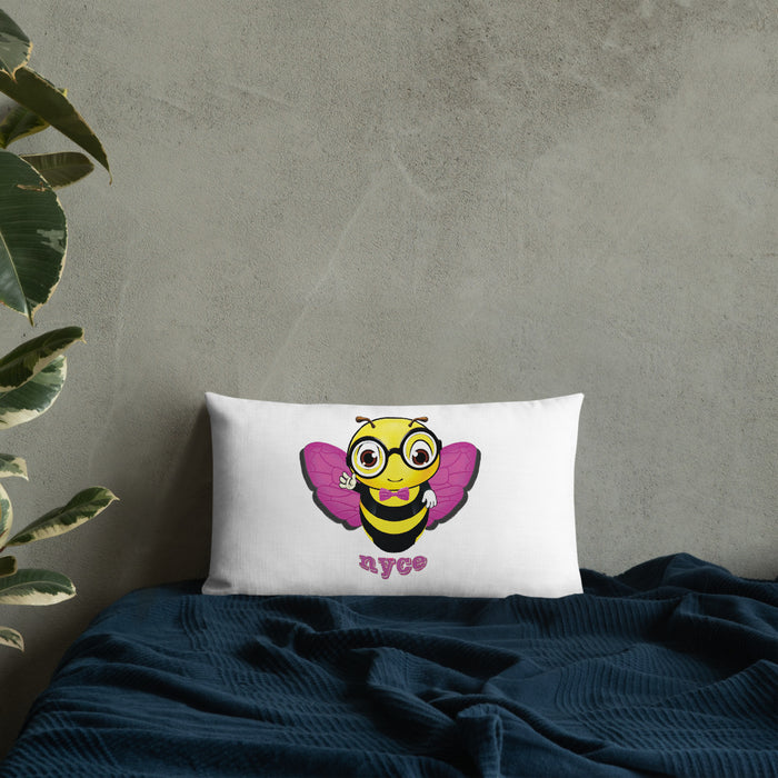 Cute pink BEE NYCE Premium Pillow