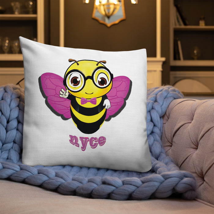 Cute pink BEE NYCE Premium Pillow