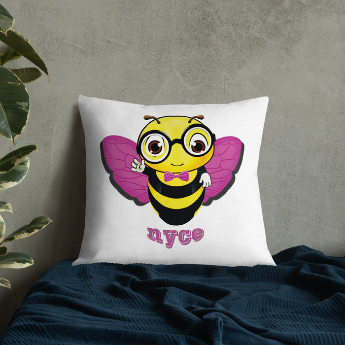 Cute pink BEE NYCE Premium Pillow