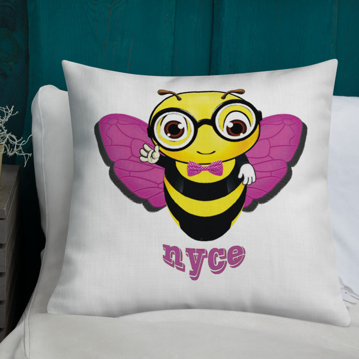 Cute pink BEE NYCE Premium Pillow