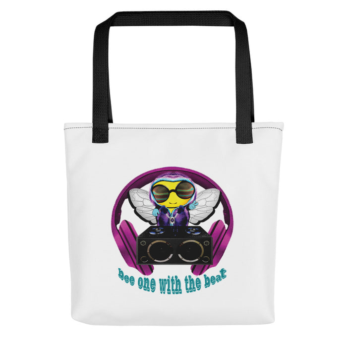 Cool & Cute PINK BEE 1 WITH THE BEAT Tote bag