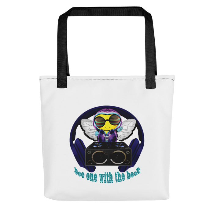 Cool & Cute BLUE BEE 1 WITH THE BEAT Tote bag