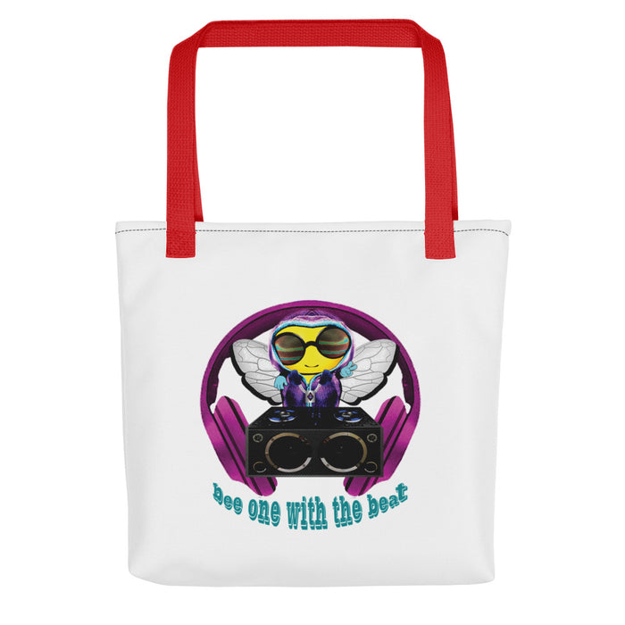 Cool & Cute PINK BEE 1 WITH THE BEAT Tote bag