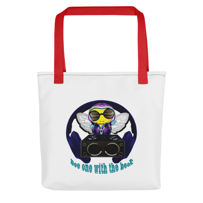 Cool & Cute BLUE BEE 1 WITH THE BEAT Tote bag