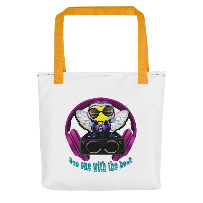 Cool & Cute PINK BEE 1 WITH THE BEAT Tote bag