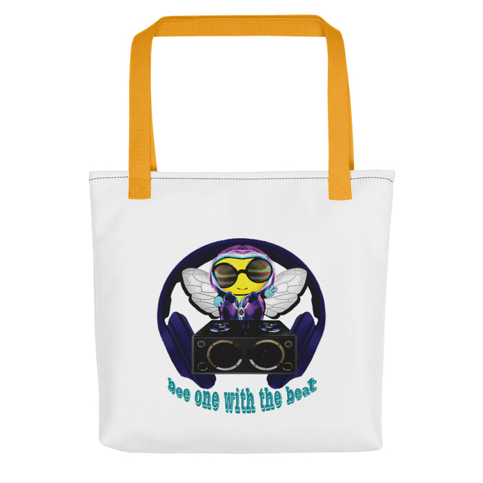 Cool & Cute BLUE BEE 1 WITH THE BEAT Tote bag