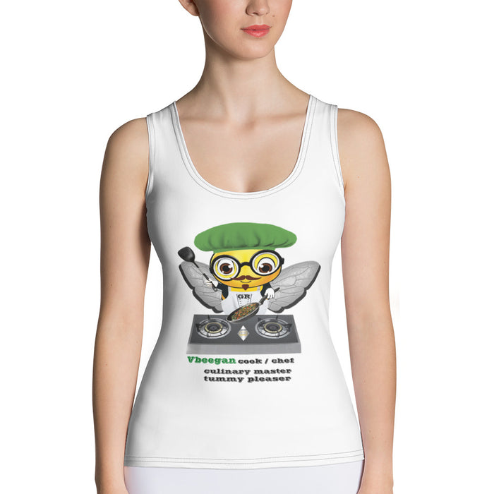 Cute VEGAN BEE CHEF Sublimation Cut & Sew Tank Top