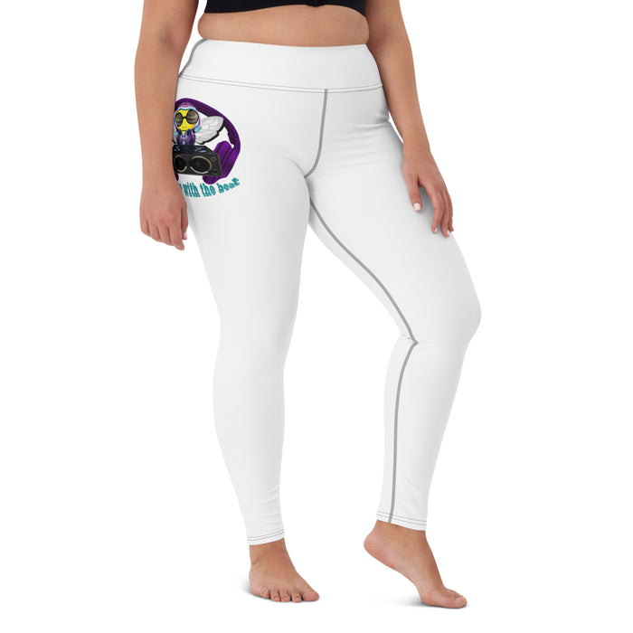 Cool & Cute PURPLE BEE 1 WITH THE BEAT Yoga Leggings