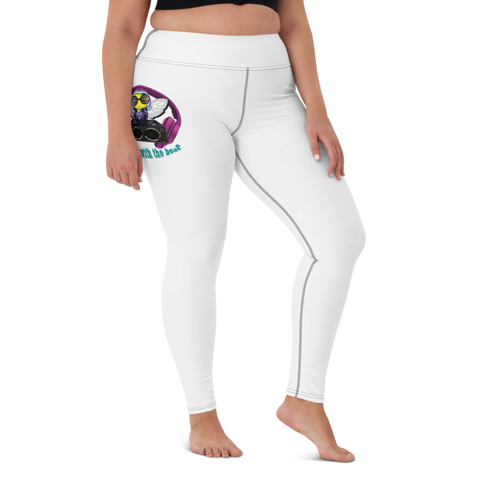 Cool & Cute PINK BEE 1 WITH THE BEAT Yoga Leggings