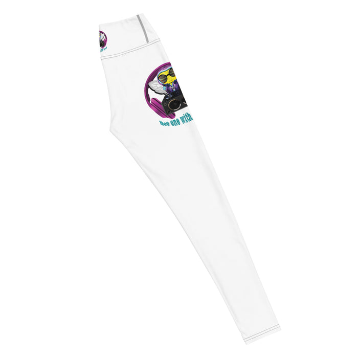 Cool & Cute PINK BEE 1 WITH THE BEAT Yoga Leggings