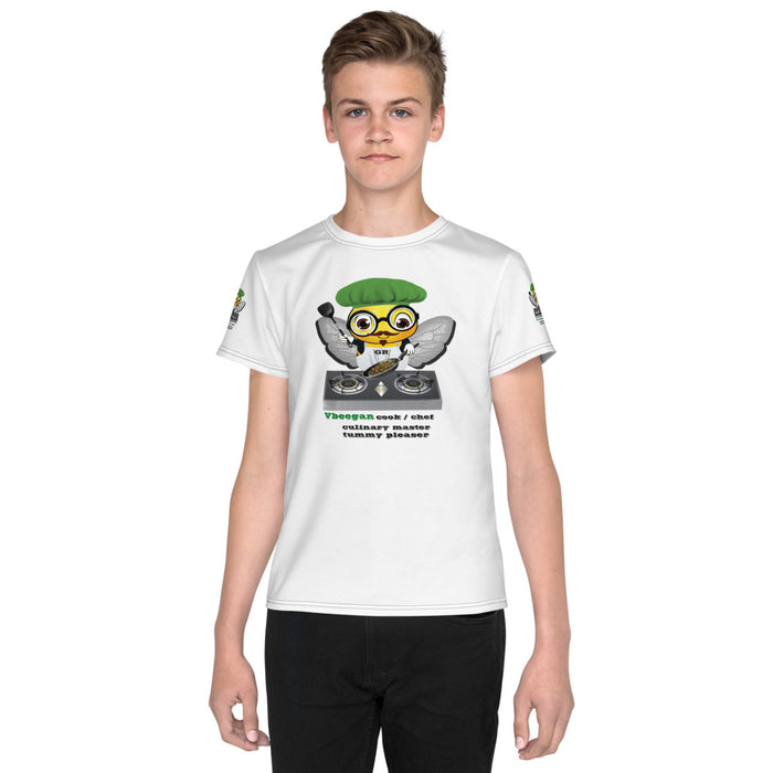 Boy Bee Collection Cute VEGAN BEE CHEF Youth T-Shirt