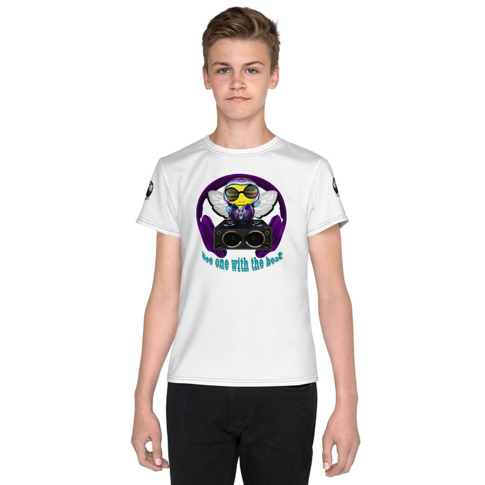 BOY BEE Collection Cool & Cute BEE 1 WITH THE BEAT PURPLE Youth T-Shirt