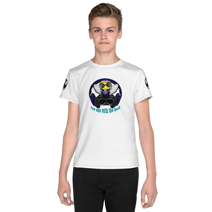 BOY BEE Collection Cool & Cute BLUE BEE 1 WITH THE BEAT Youth T-Shirt