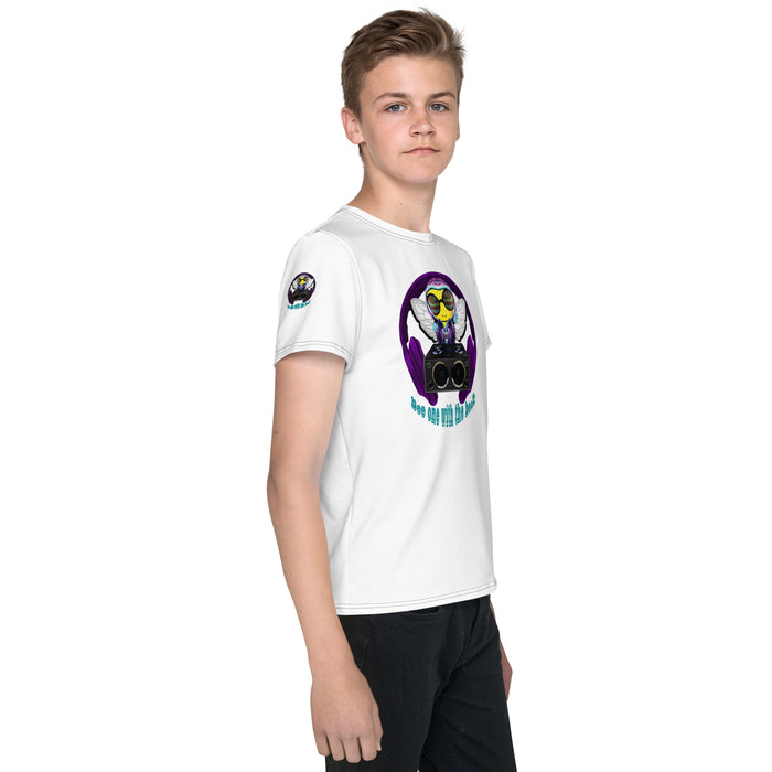 BOY BEE Collection Cool & Cute BEE 1 WITH THE BEAT PURPLE Youth T-Shirt