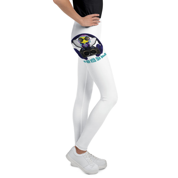 Girl Bee Collection Cool & Cute BLUE BEE 1 WITH THE BEAT Youth Leggings