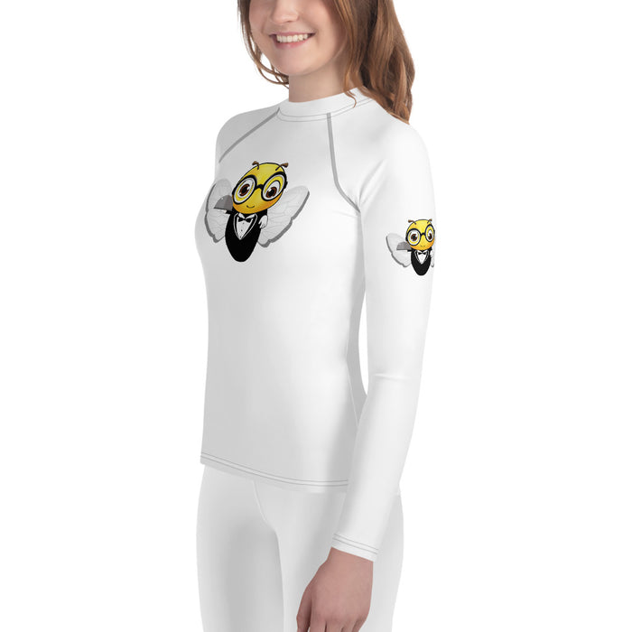 Girl Bee Collection Cute WAITER / SERVER  BEE Youth Rash Guard