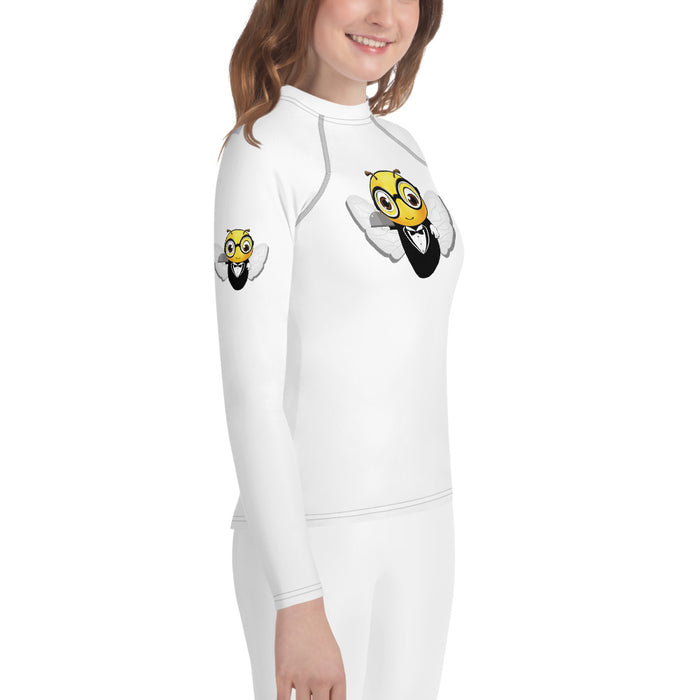 Girl Bee Collection Cute WAITER / SERVER  BEE Youth Rash Guard