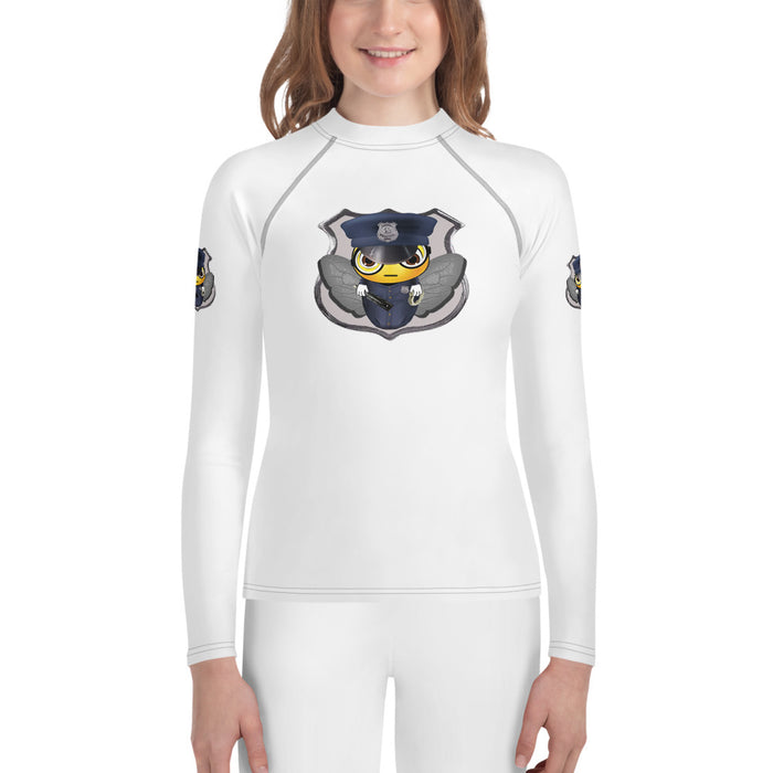 Girl Bee Collection Cute COP / POLICE  BEE Youth Rash Guard