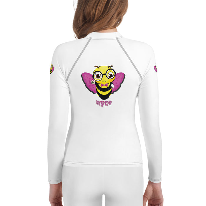 Girl Bee Collection Cute Pink BEE NYCE Youth Rash Guard