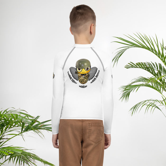 BOY BEE Collection Cute SOLDIER / MILITARY BEE Youth Rash Guard