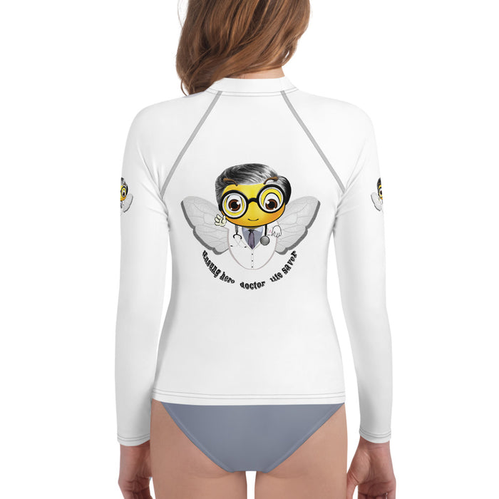 Girl Bee Collection Cute DOCTOR / MEDICO BEE Youth Rash Guard