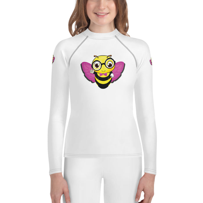 Girl Bee Collection Cute Pink BEE NYCE Youth Rash Guard