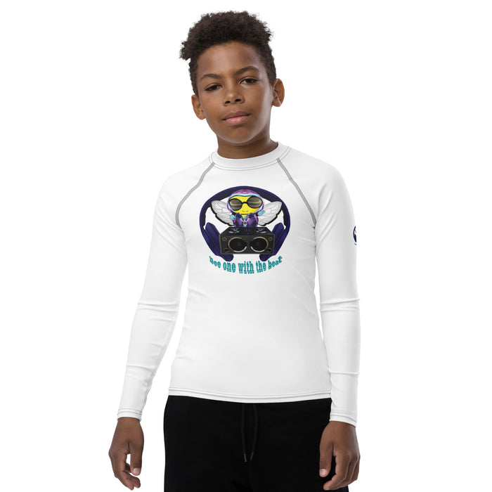 BOY BEE Collection Cool & Cute BLUE BEE 1 WITH THE BEAT Youth Rash Guard