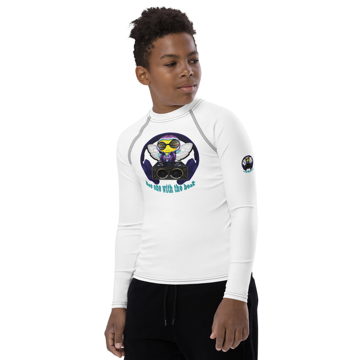 BOY BEE Collection Cool & Cute BLUE BEE 1 WITH THE BEAT Youth Rash Guard