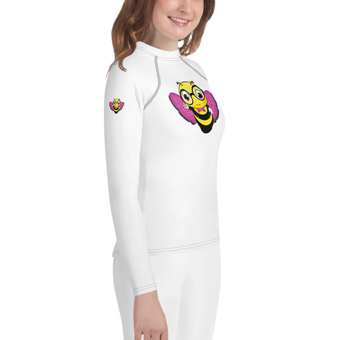 Girl Bee Collection Cute Pink BEE NYCE Youth Rash Guard