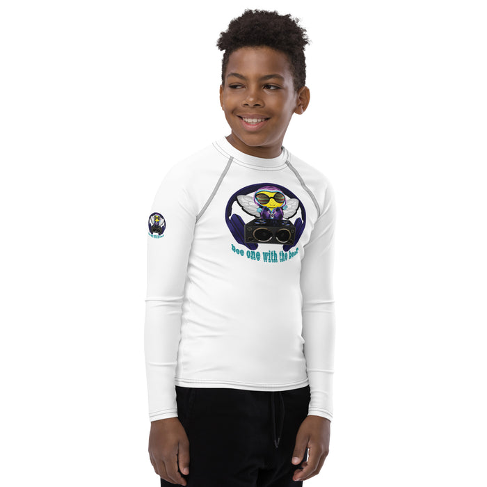 BOY BEE Collection Cool & Cute BLUE BEE 1 WITH THE BEAT Youth Rash Guard