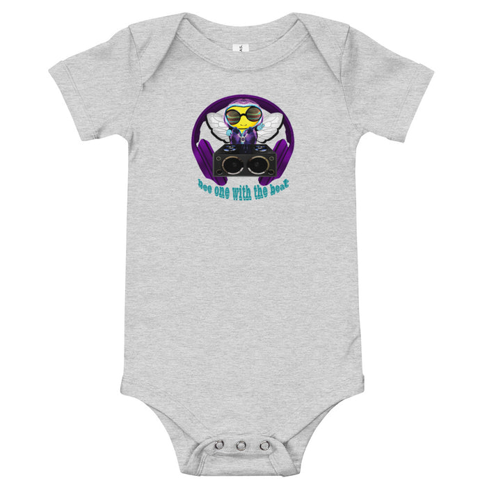 BOY BEE Collection Cool & Cute PURPLE BEE 1 WITH THE BEAT Baby short sleeve one piece