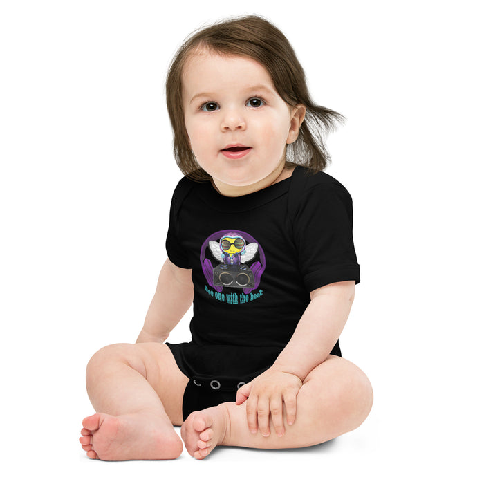 BOY BEE Collection Cool & Cute PURPLE BEE 1 WITH THE BEAT Baby short sleeve one piece