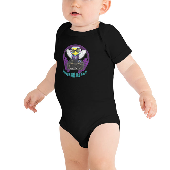 BOY BEE Collection Cool & Cute PURPLE BEE 1 WITH THE BEAT Baby short sleeve one piece