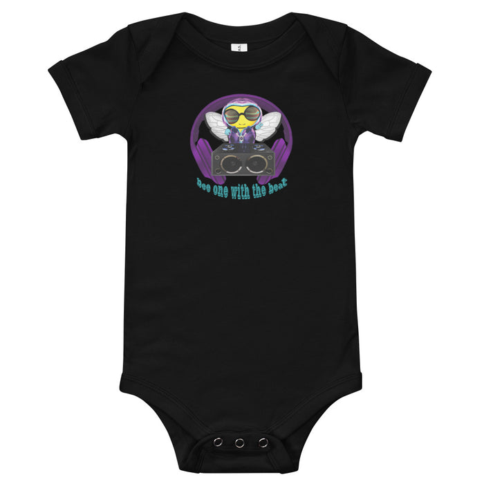 BOY BEE Collection Cool & Cute PURPLE BEE 1 WITH THE BEAT Baby short sleeve one piece