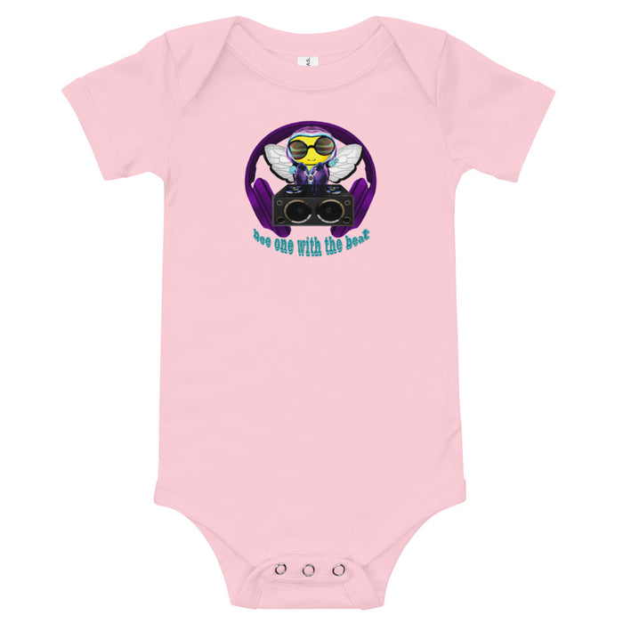 BOY BEE Collection Cool & Cute PURPLE BEE 1 WITH THE BEAT Baby short sleeve one piece