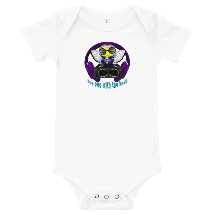 BOY BEE Collection Cool & Cute PURPLE BEE 1 WITH THE BEAT Baby short sleeve one piece