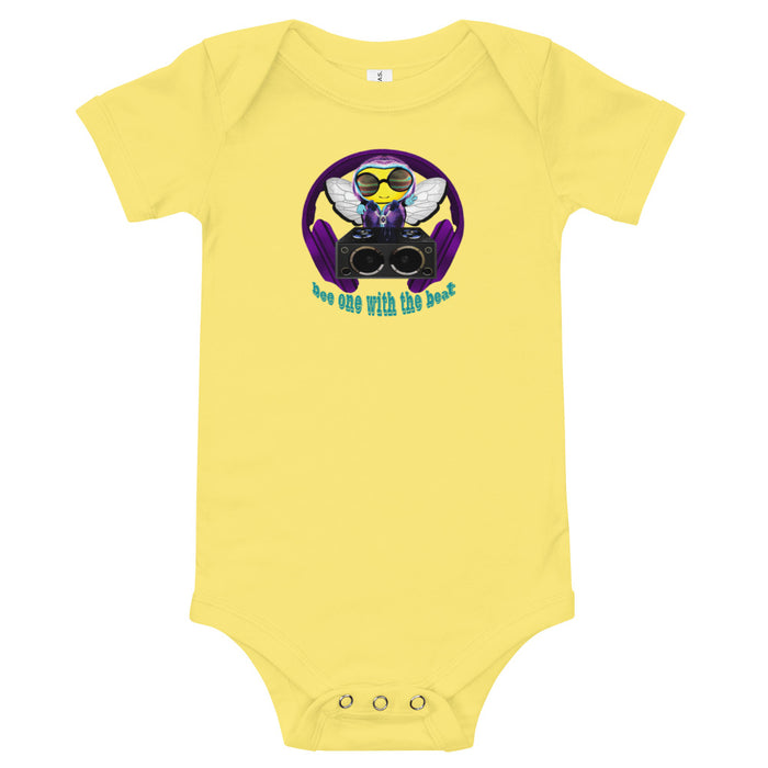 BOY BEE Collection Cool & Cute PURPLE BEE 1 WITH THE BEAT Baby short sleeve one piece