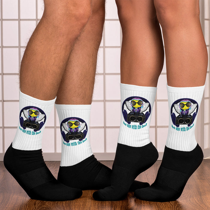 Cool & Cute BLUE BEE 1 WITH THE BEAT Women's Socks