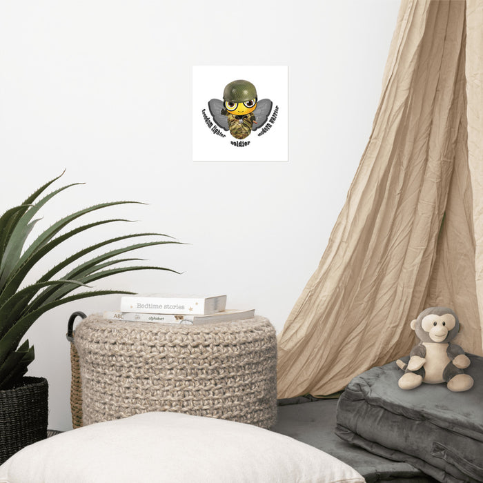 Cute SOLDIER / MILITARY BEE Poster