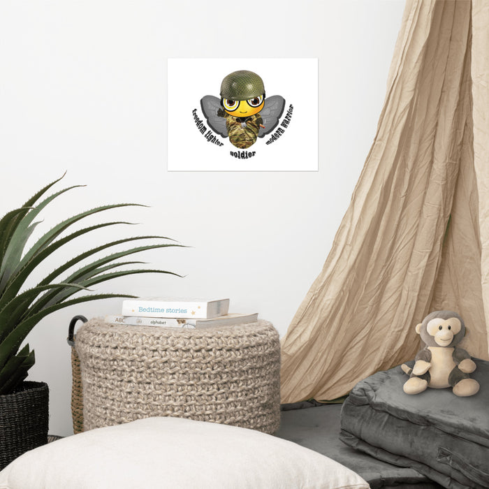 Cute SOLDIER / MILITARY BEE Poster